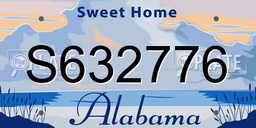 S632776 Alabama License Plate