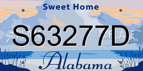 S63277D Alabama License Plate