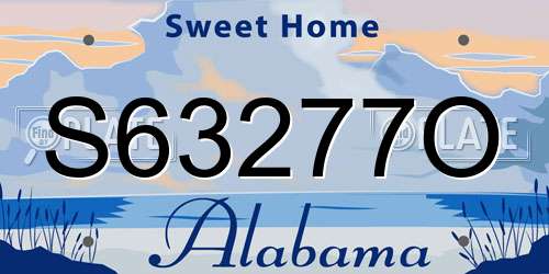 S63277O Alabama License Plate