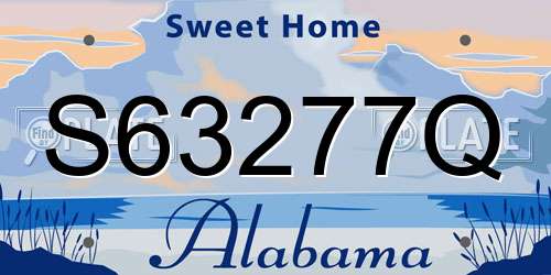 S63277Q Alabama License Plate