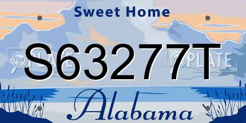 S63277T Alabama License Plate