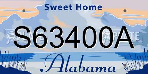 S63400A Alabama License Plate