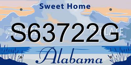S63722G Alabama License Plate