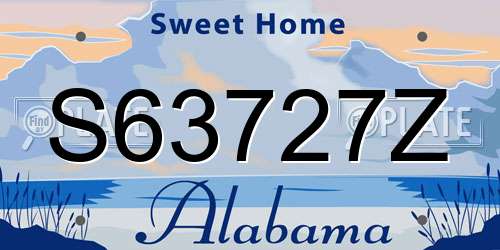 S63727Z Alabama License Plate