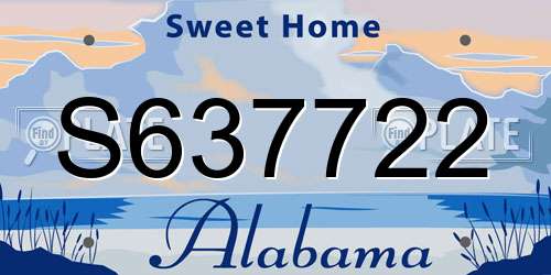 S637722 Alabama License Plate