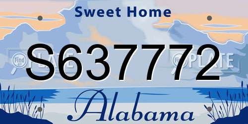 S637772 Alabama License Plate