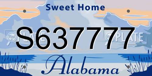 S637777 Alabama License Plate