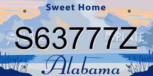 S63777Z Alabama License Plate