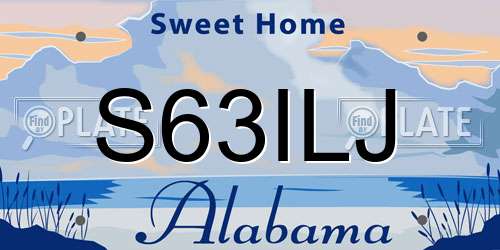 S63ILJ Alabama License Plate