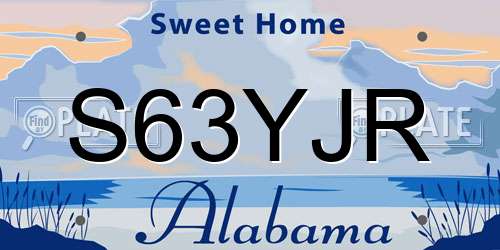 S63YJR Alabama License Plate