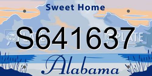 S641637 Alabama License Plate