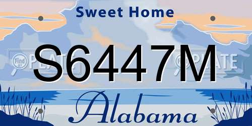 S6447M Alabama License Plate