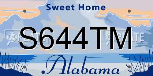 S644TM Alabama License Plate