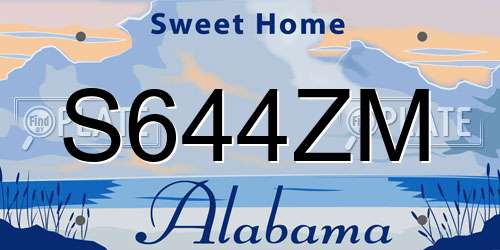 S644ZM Alabama License Plate