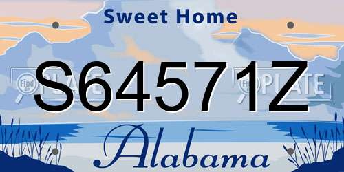 S64571Z Alabama License Plate