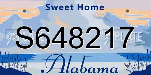 S648217 Alabama License Plate