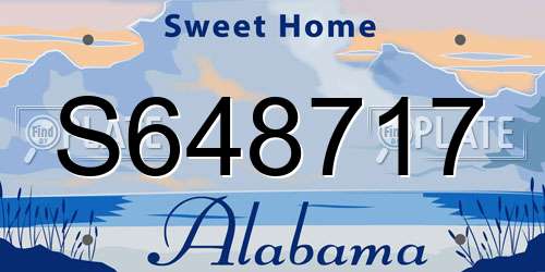 S648717 Alabama License Plate