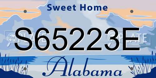 S65223E Alabama License Plate