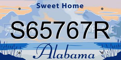 S65767R Alabama License Plate