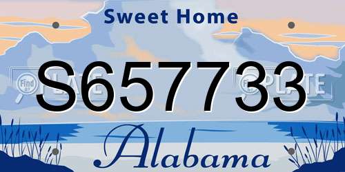 S657733 Alabama License Plate