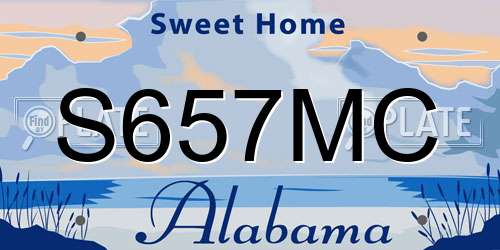 S657MC Alabama License Plate