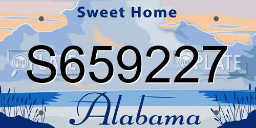 S659227 Alabama License Plate