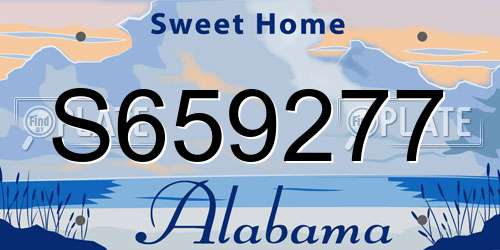 S659277 Alabama License Plate
