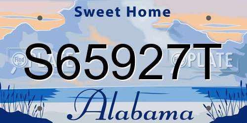 S65927T Alabama License Plate