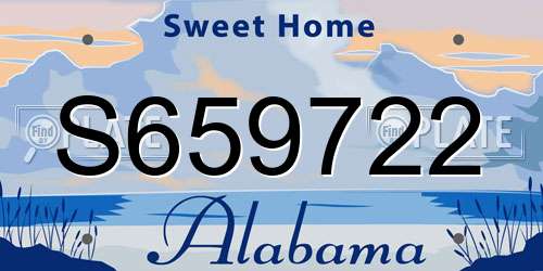 S659722 Alabama License Plate