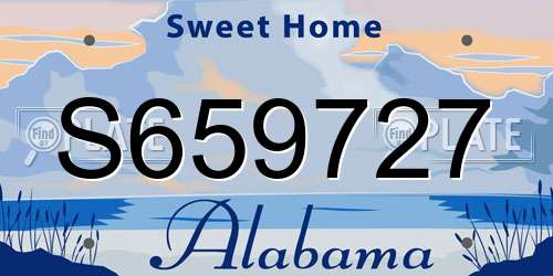 S659727 Alabama License Plate