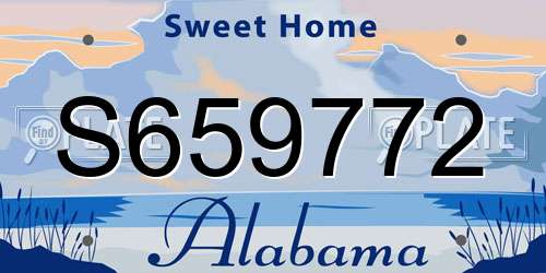 S659772 Alabama License Plate