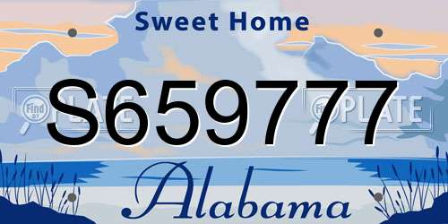 S659777 Alabama License Plate