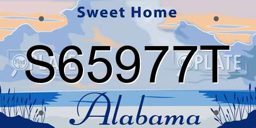 S65977T Alabama License Plate