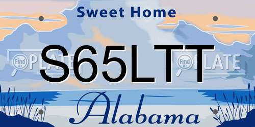 S65LTT Alabama License Plate