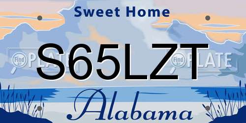 S65LZT Alabama License Plate