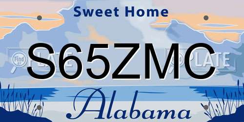 S65ZMC Alabama License Plate