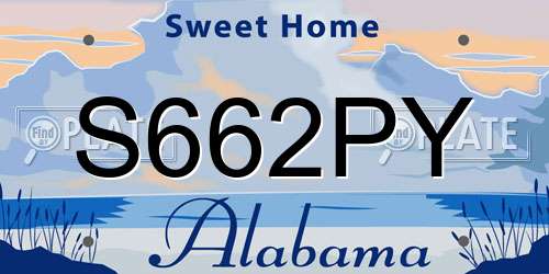 S662PY Alabama License Plate