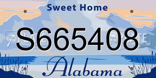 S665408 Alabama License Plate