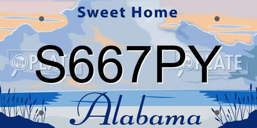 S667PY Alabama License Plate