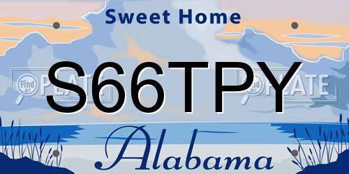 S66TPY Alabama License Plate