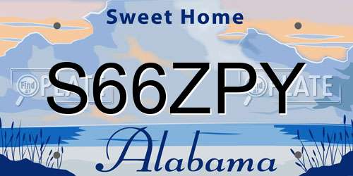 S66ZPY Alabama License Plate