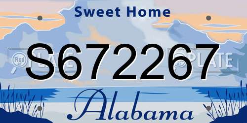 S672267 Alabama License Plate
