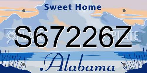 S67226Z Alabama License Plate