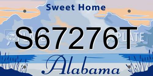 S67276T Alabama License Plate