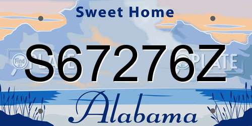 S67276Z Alabama License Plate