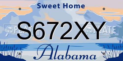 S672XY Alabama License Plate