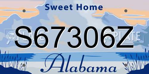 S67306Z Alabama License Plate