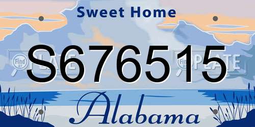 S676515 Alabama License Plate