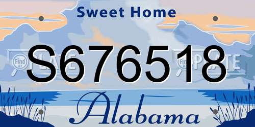 S676518 Alabama License Plate