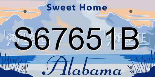 S67651B Alabama License Plate